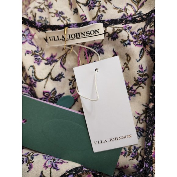 Ulla Johnson NWT Cora Purple Cream Double Flutter Tie Top 2 - Picture 9 of 9